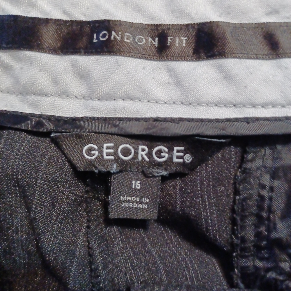 George plus size gray striped dress pants size 16